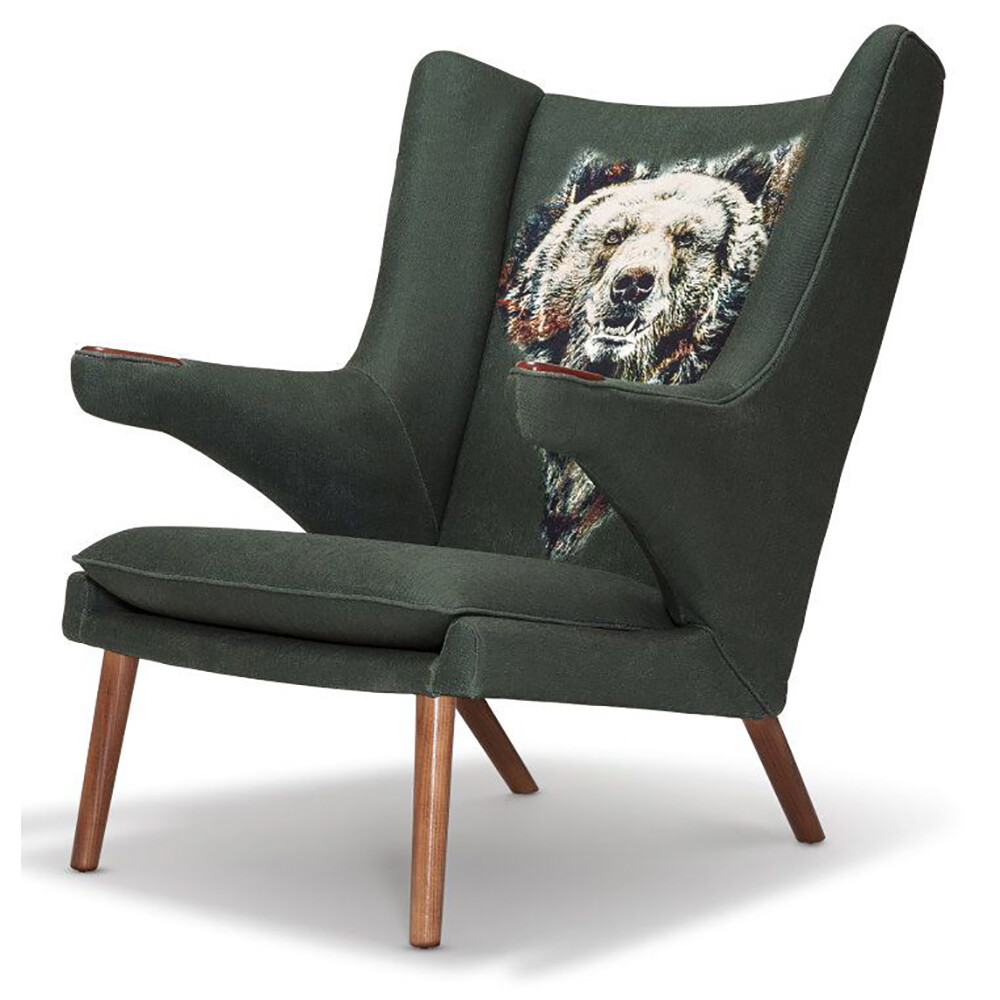 Кресло с мягкими подлокотниками зеленое Papa Bear by Riza Peker