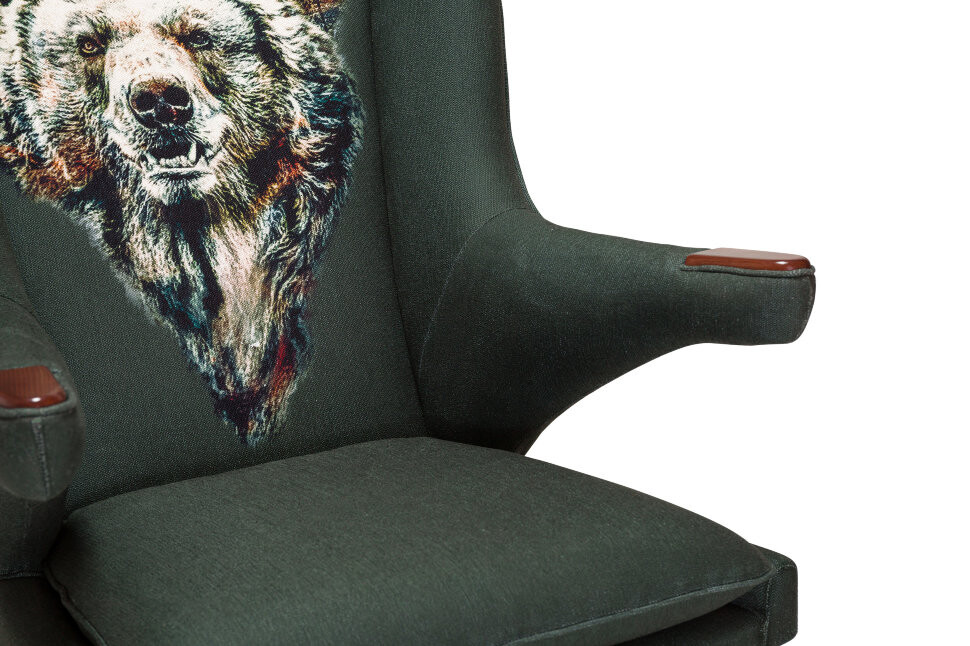 Кресло с мягкими подлокотниками зеленое Papa Bear by Riza Peker