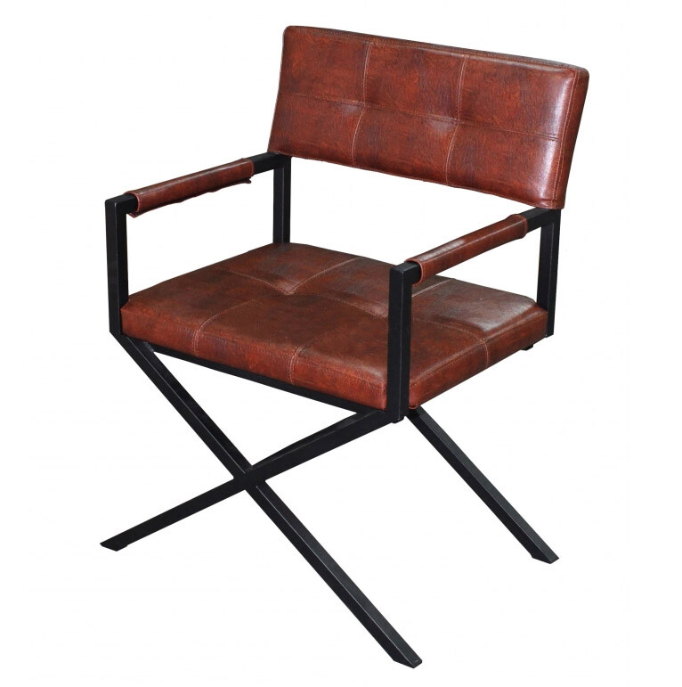 Кресло с металлическими ножками коричневое Loft