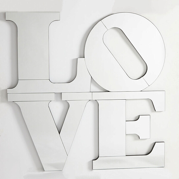 Настенное зеркальное панно 100х100 см LOVE - изображение 1