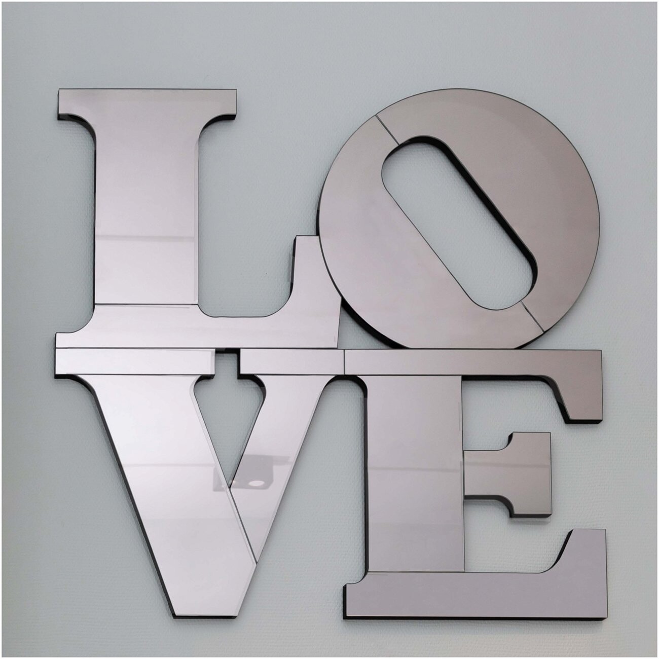 Настенное зеркальное панно 100х100 см LOVE - изображение 3