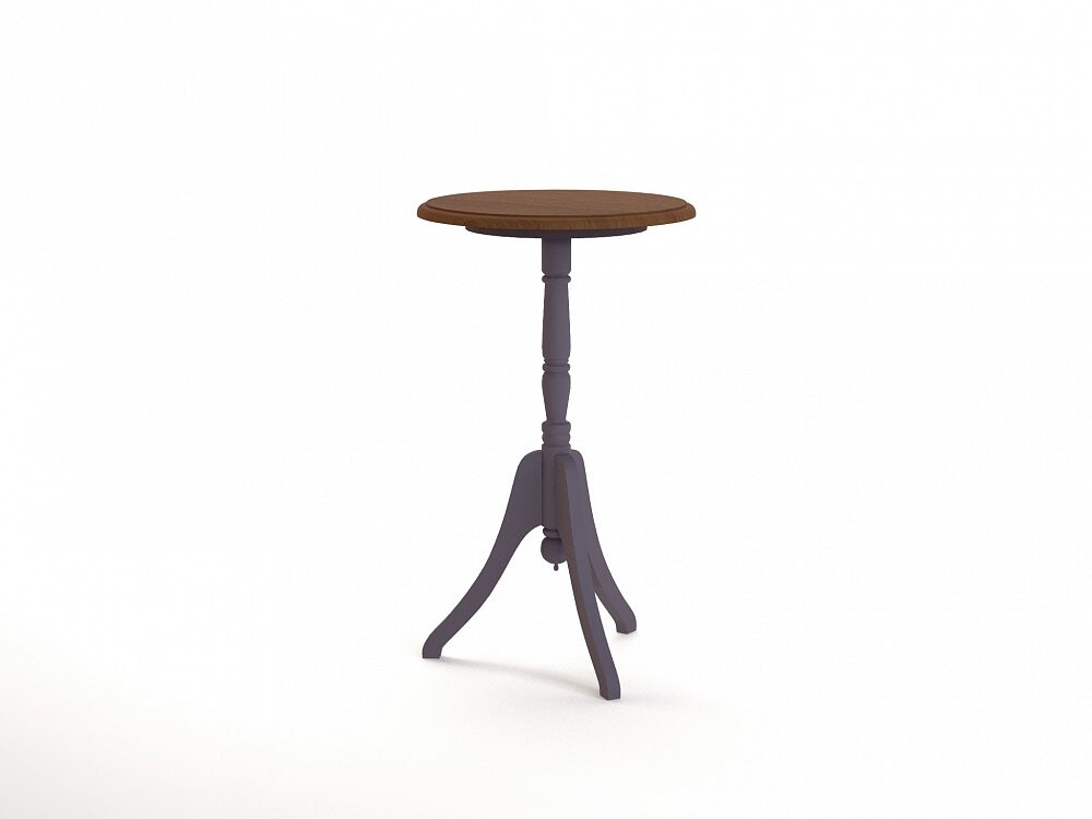 Приставной столик круглый с фигурной ножкой лавандовый 40 см Leontina lavanda