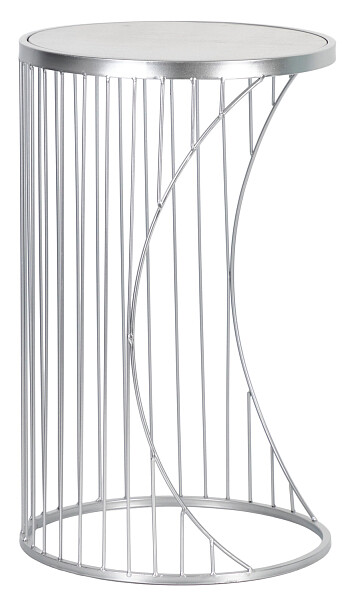 Столик журнальный круглый серебро 35х35х56 см - изображение 1