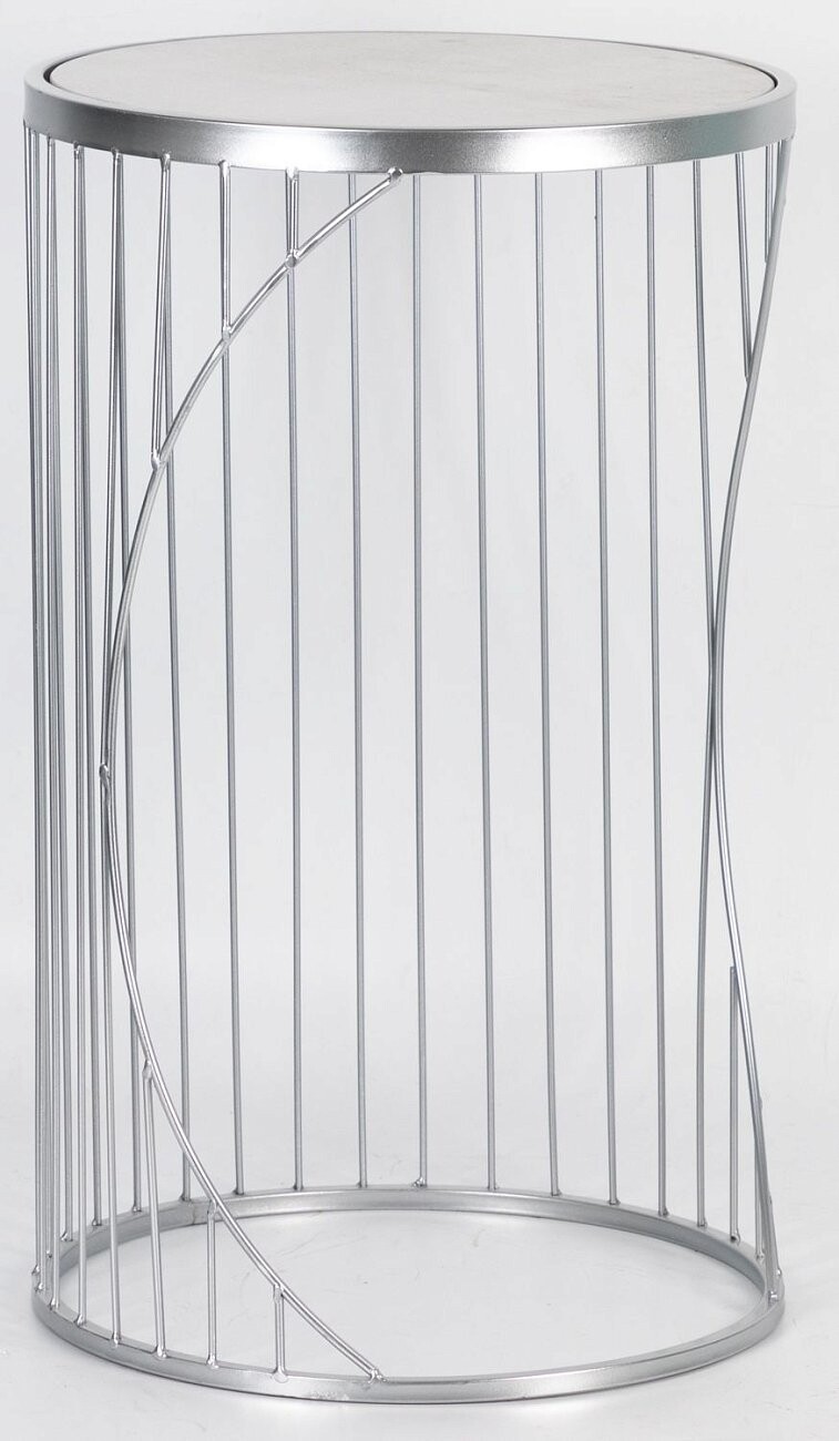 Столик журнальный круглый серебро 35х35х56 см - изображение 3