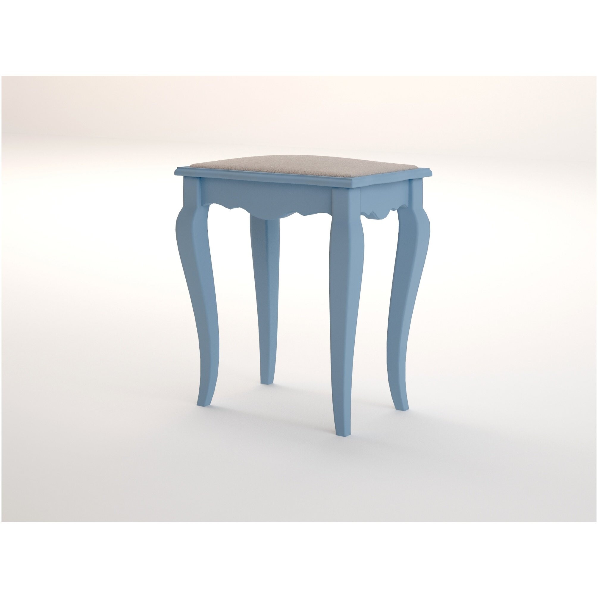 Табурет "Leontina" голубого цвета с мягким сиденьем