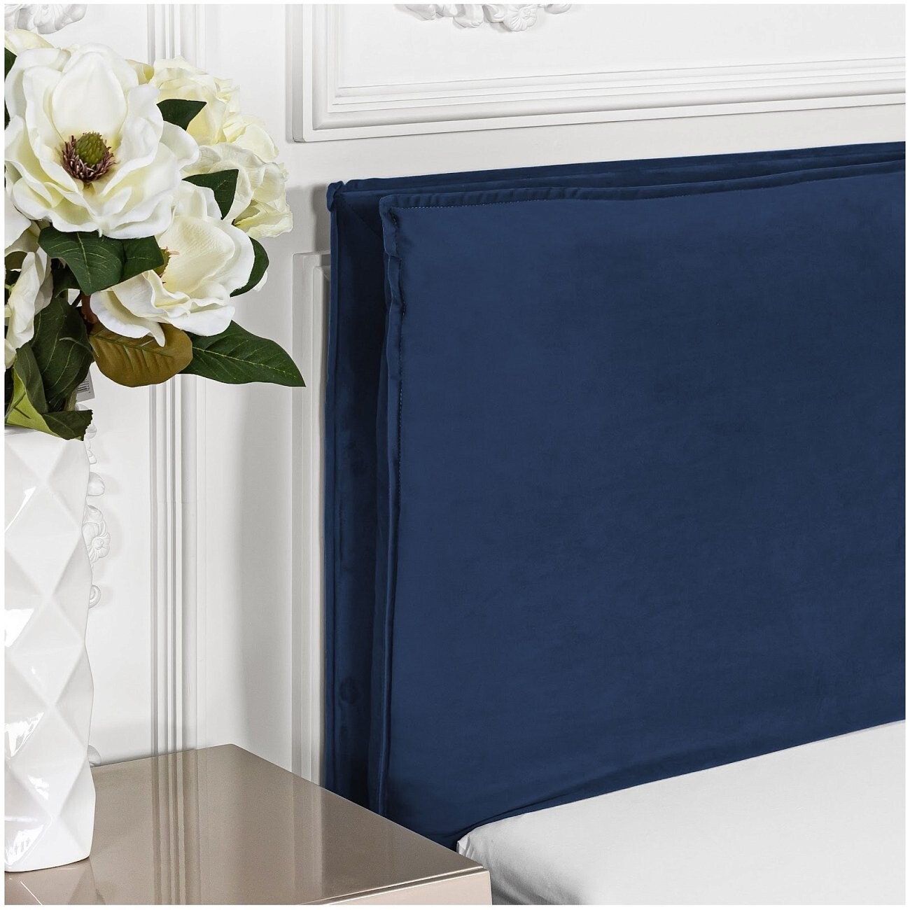 Кровать двуспальная с подъемным механизмом и ящиком для белья 160х200 темно-синяя Эстетика - изображение 3