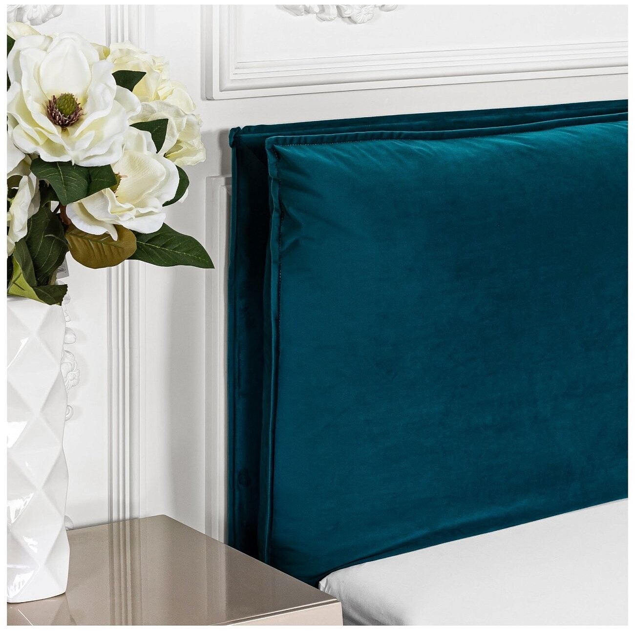 Кровать двуспальная с подъемным механизмом и ящиком для белья 160х200 изумрудная Эстетика - изображение 3