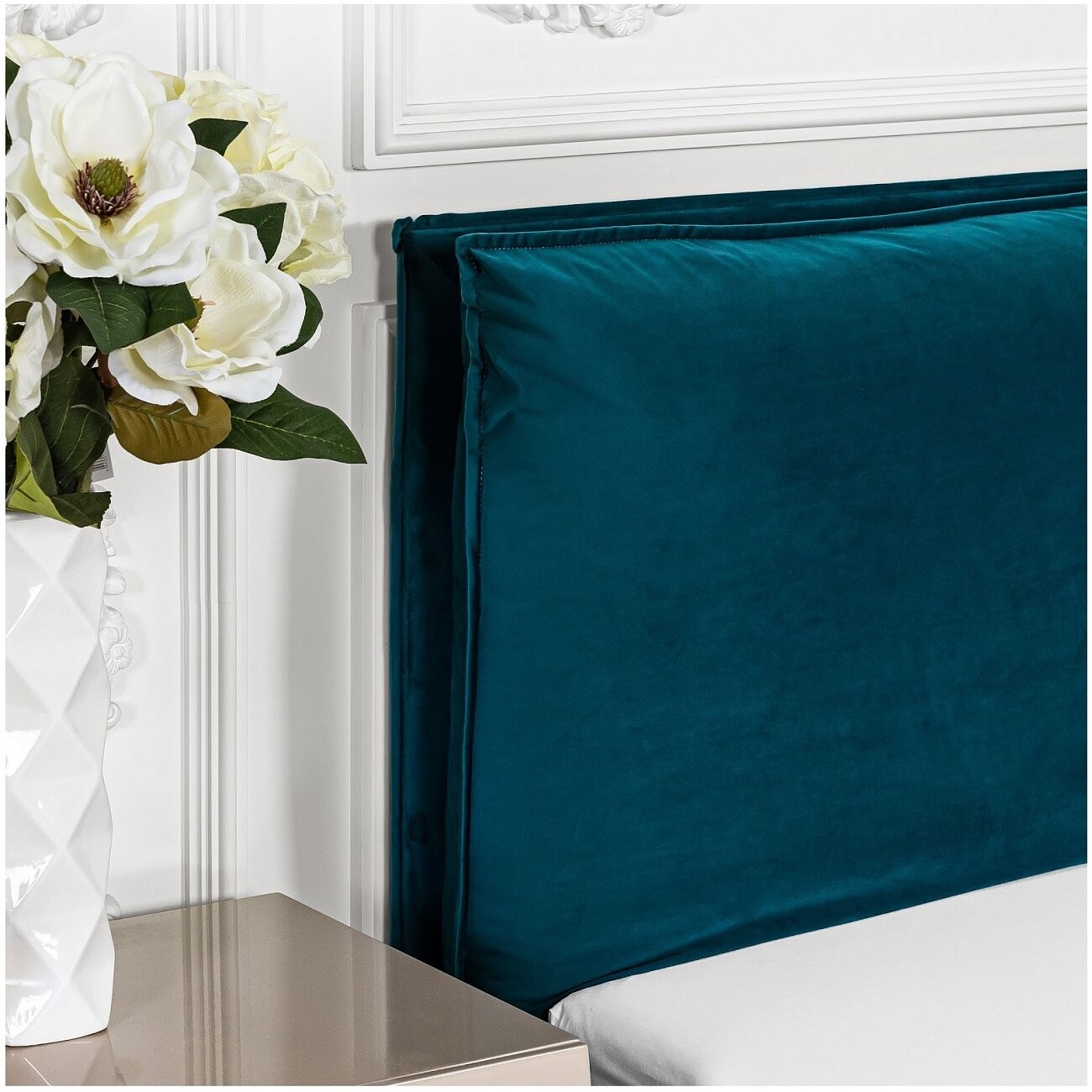 Кровать двуспальная с подъемным механизмом и ящиком для белья 180х200 изумрудная Эстетика - изображение 3