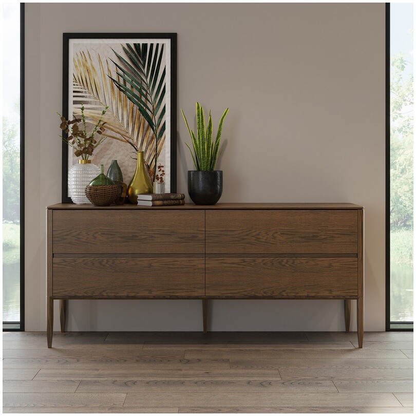 Буфет-комод с четырьмя ящиками коричневый PATERNA - изображение 2