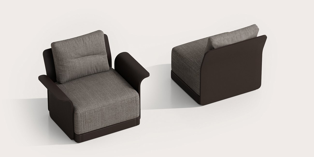 Кресло мягкое с подлокотниками трюфельное, коричневое BASE Armchair  - изображение 4