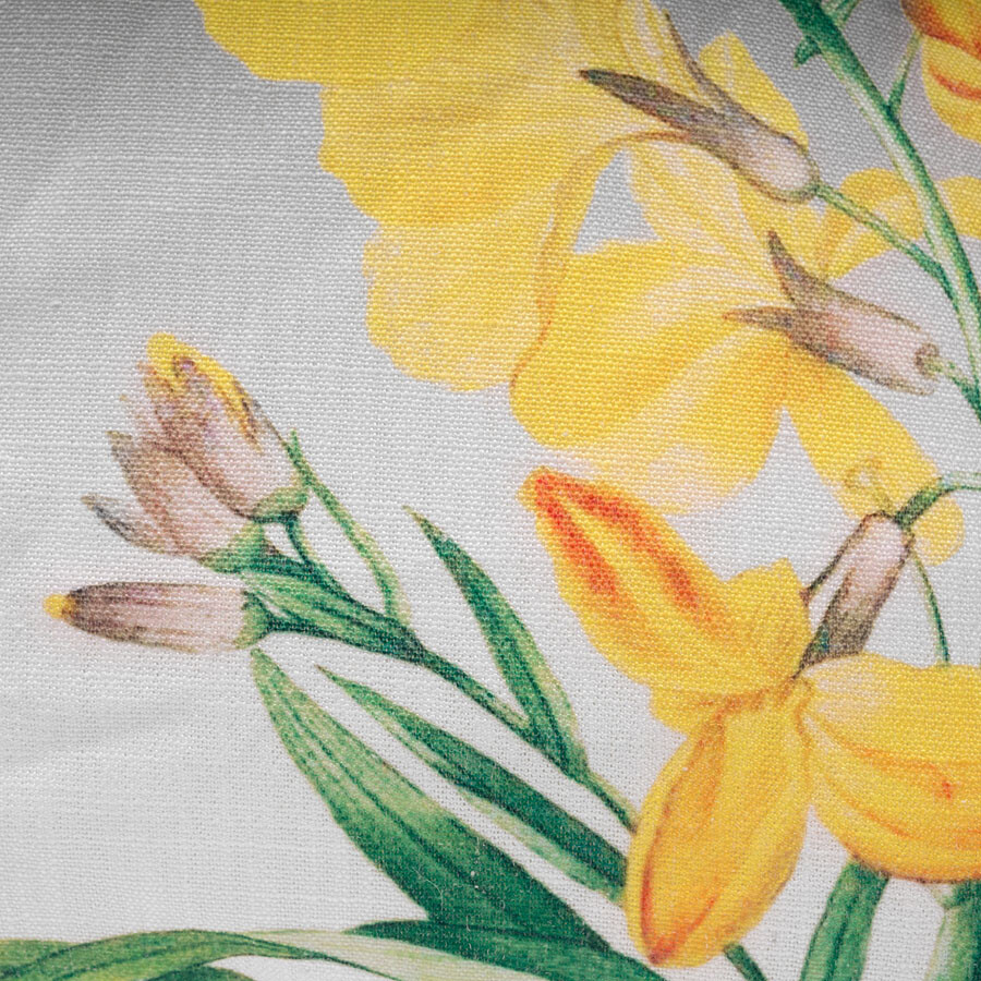 Декоративная подушка серая с жёлтым цветком Botanical style