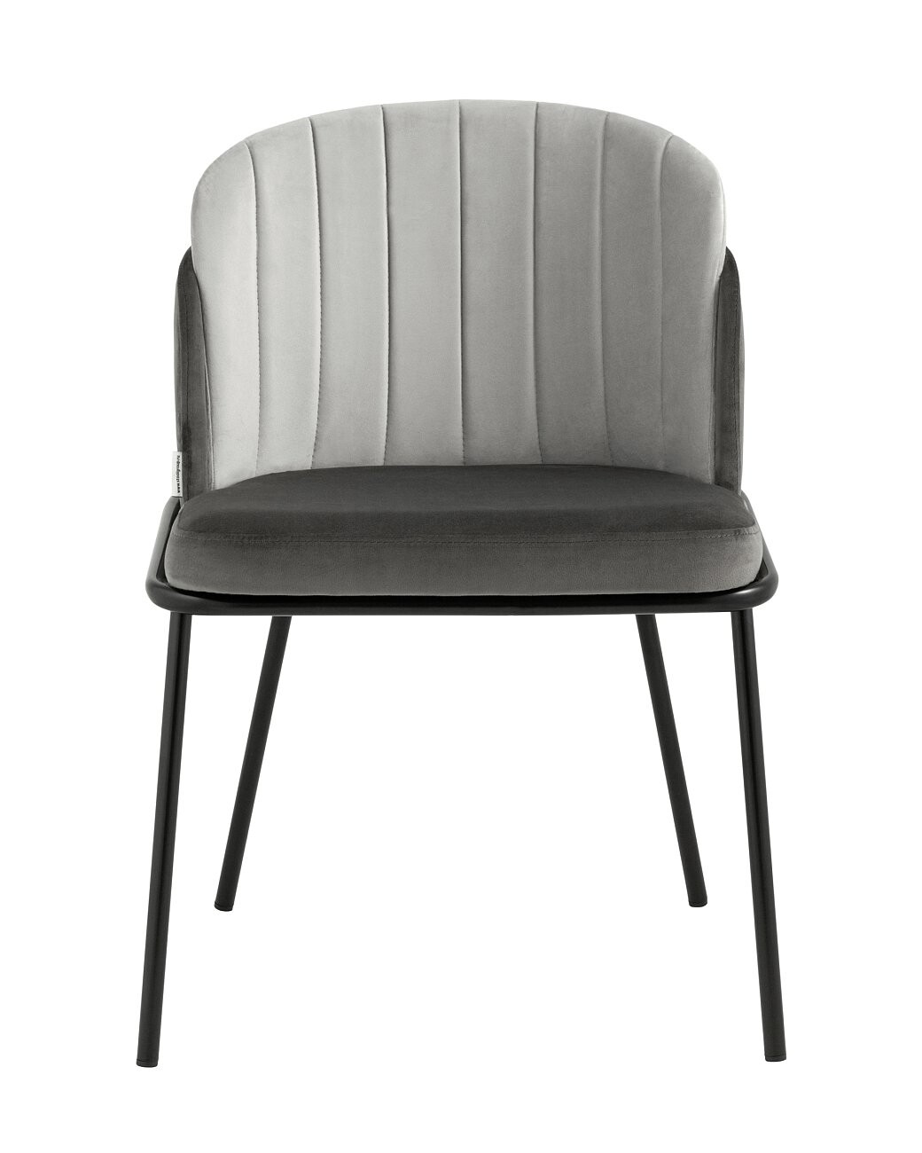 Стул мягкий со спинкой темно-серый, светло-серый "Дабл" - изображение 2