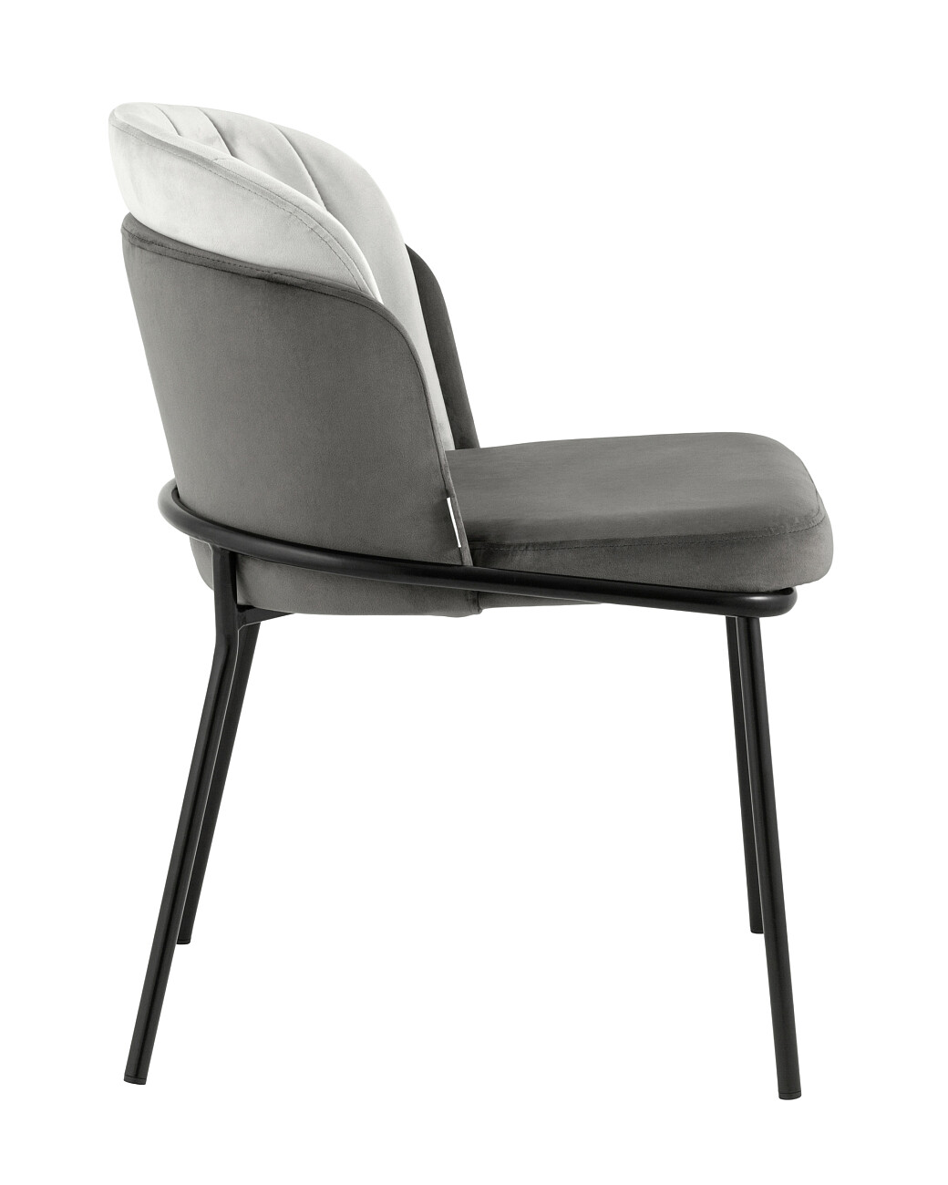 Стул мягкий со спинкой темно-серый, светло-серый "Дабл" - изображение 3