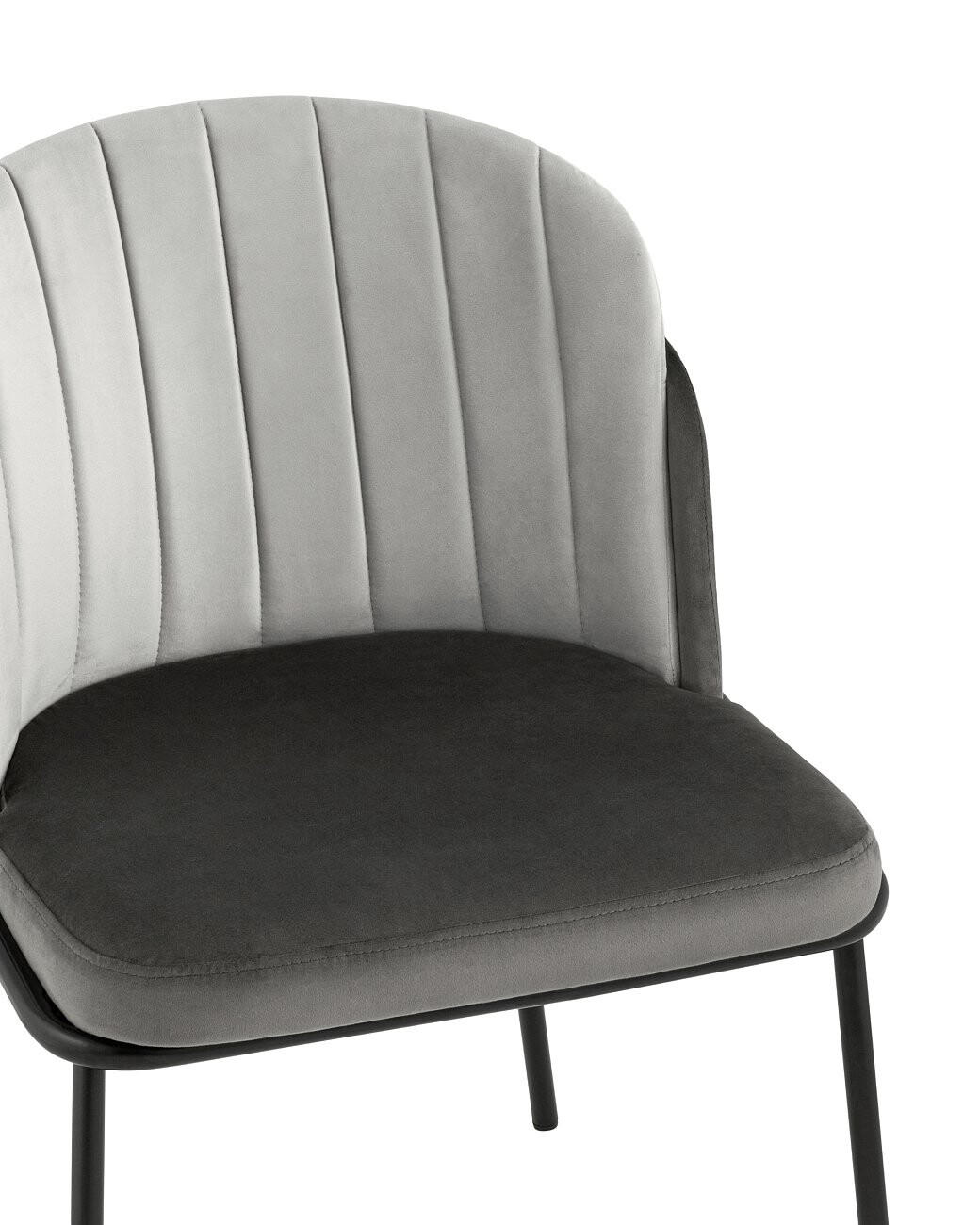 Стул мягкий со спинкой темно-серый, светло-серый "Дабл" - изображение 4