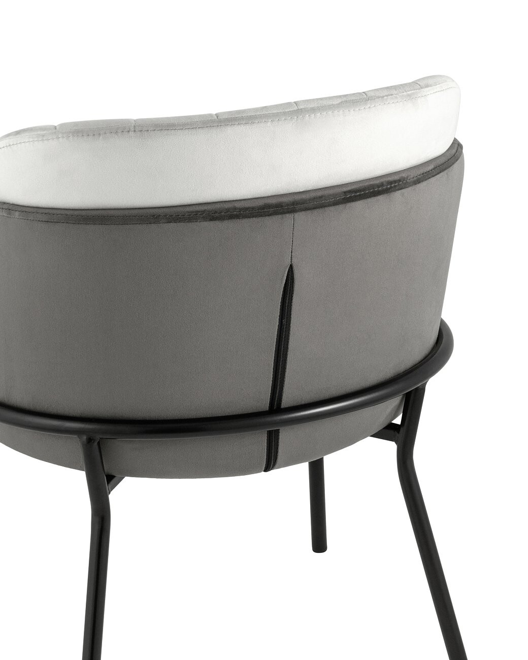 Стул мягкий со спинкой темно-серый, светло-серый "Дабл" - изображение 5