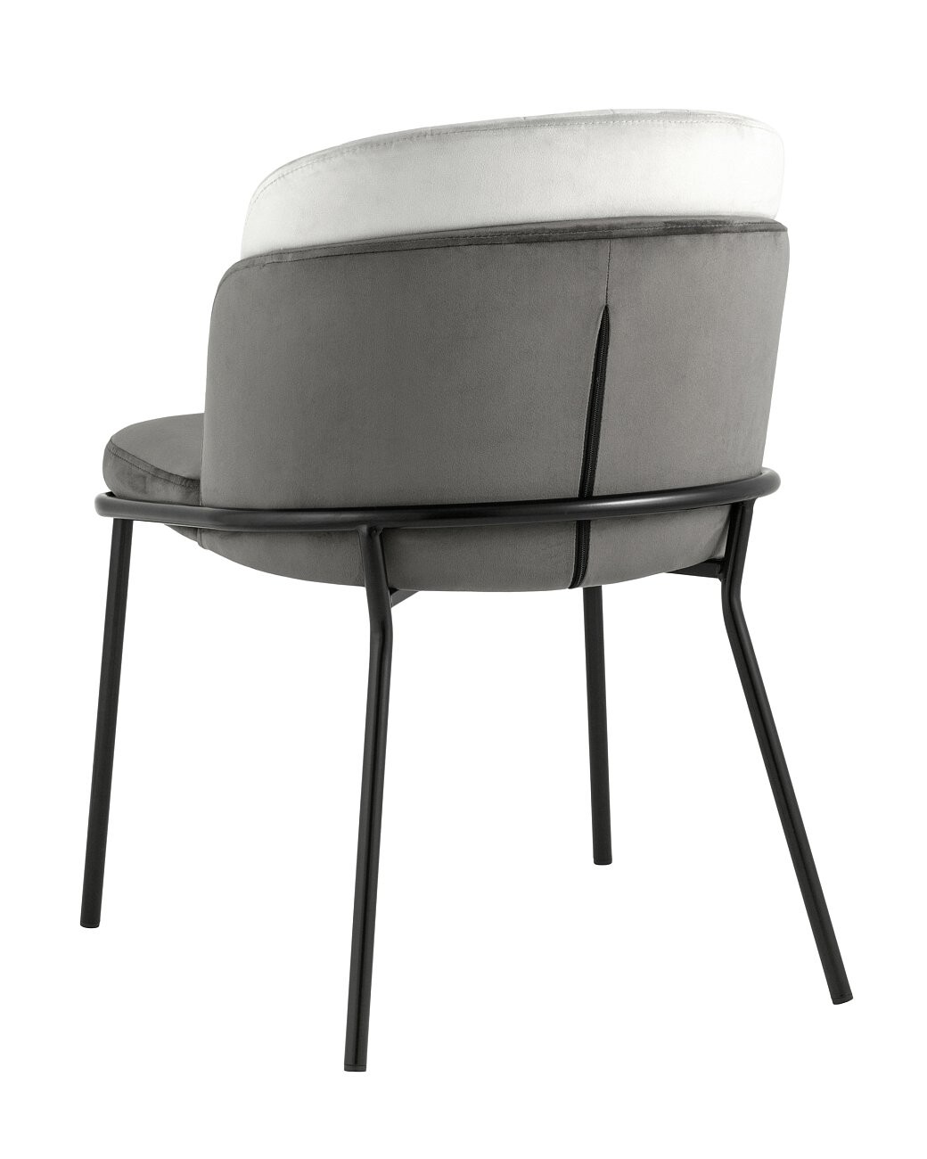 Стул мягкий со спинкой темно-серый, светло-серый "Дабл" - изображение 6