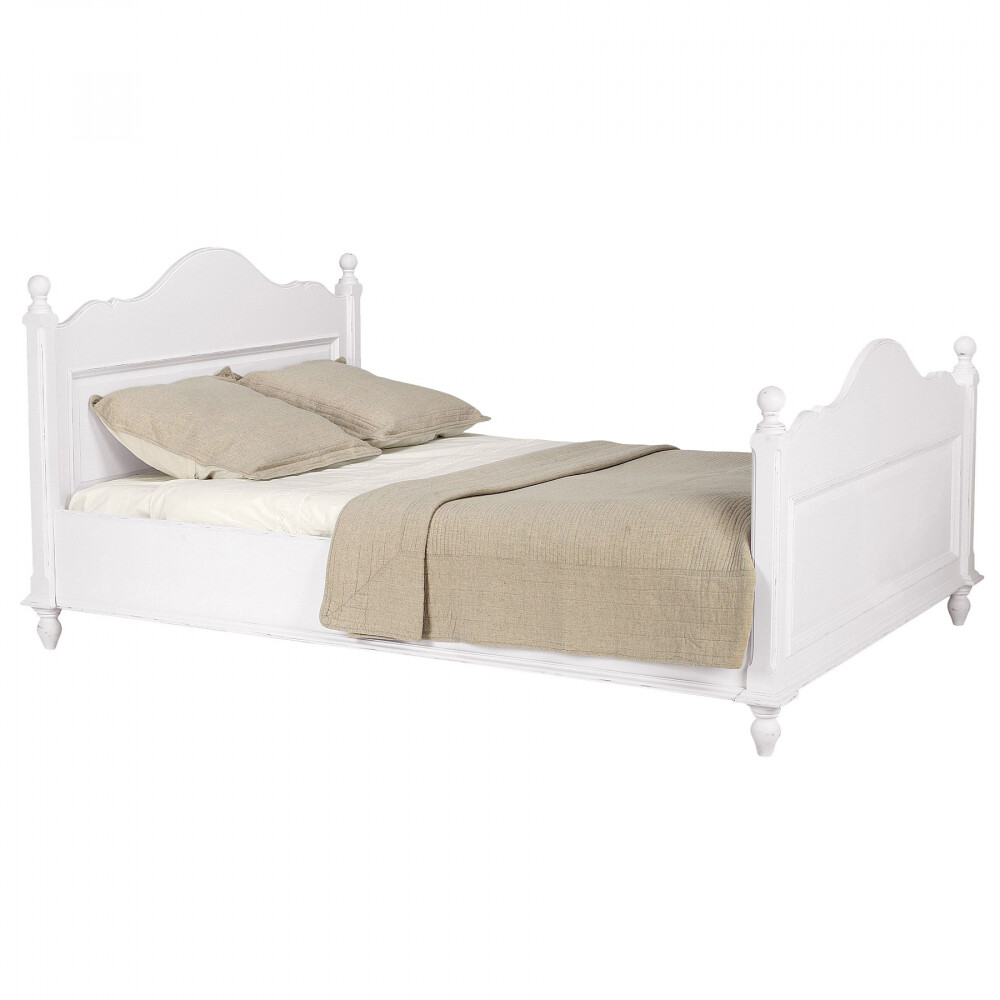 Кровать полутораспальная 140х190 см с единой филенкой белая "Нордик"