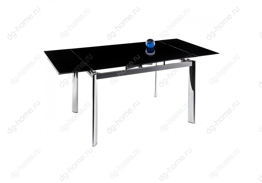 Обеденный стол раздвижной стеклянный черный 120-181 см Cubo