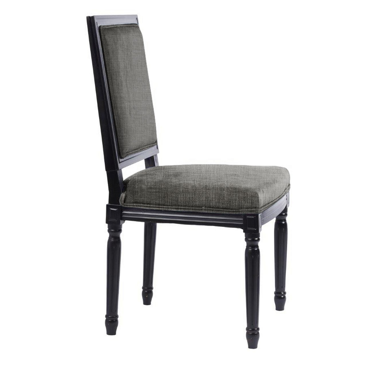 Стул обеденный темно-серый лен с черными ножками Overture - изображение 2