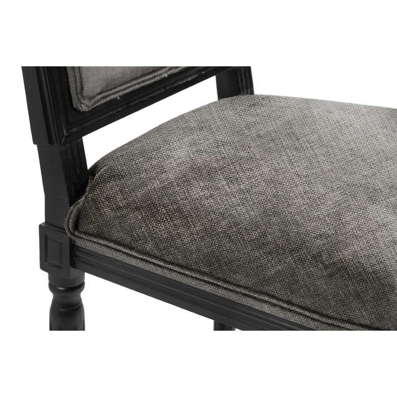 Стул обеденный темно-серый лен с черными ножками Overture - изображение 4