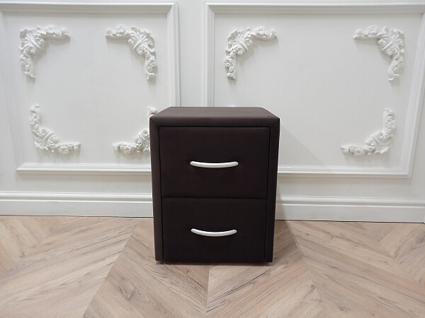 Прикроватная тумбочка с двумя ящиками коричневая Эстетика Enigma - изображение 1