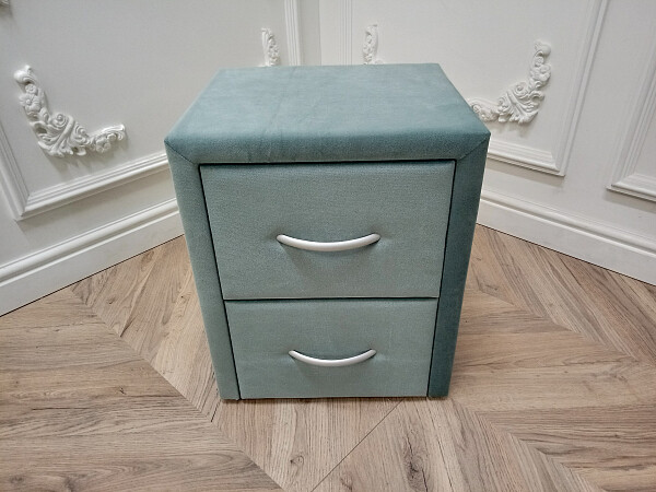 Прикроватная тумбочка с двумя ящиками голубая Эстетика Valery - изображение 1