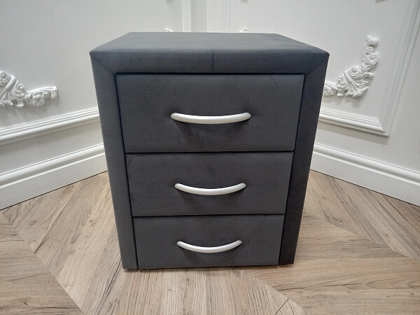 Прикроватная тумбочка с тремя ящиками темно-серая Эстетика Enigma - изображение 1