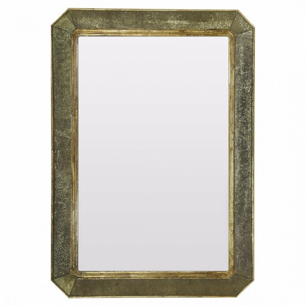 Зеркало серебряное прямоугольное со скошенными углами Royal happiness
