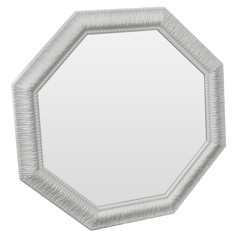 Зеркало белое восьмиугольное с резьбой Belladonna