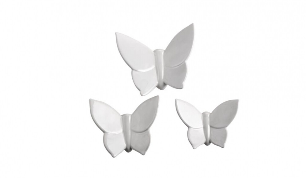 Декоративная бабочка Butterfly (белая) h12 (10*12*5)