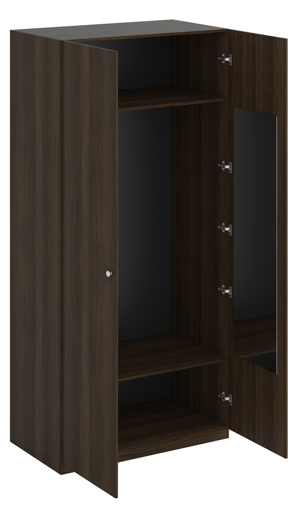 Шкаф двухдверный с зеркалом дуб Шато коричневый Uno