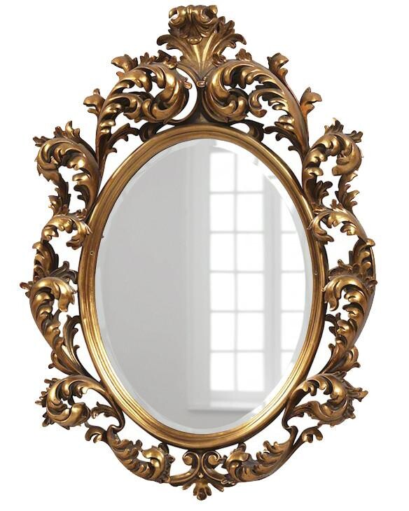 Зеркало овальное настенное золото "Овьедо" Antique Gold/28