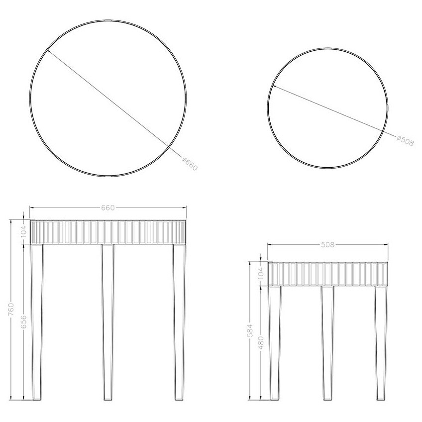 Приставной столик зеркальный круглый, 2 штуки - изображение 4