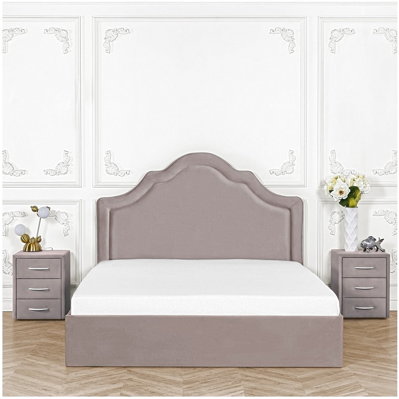 Кровать двуспальная с подъемным механизмом и ящиком для белья 160х200 мокко Одри - изображение 7