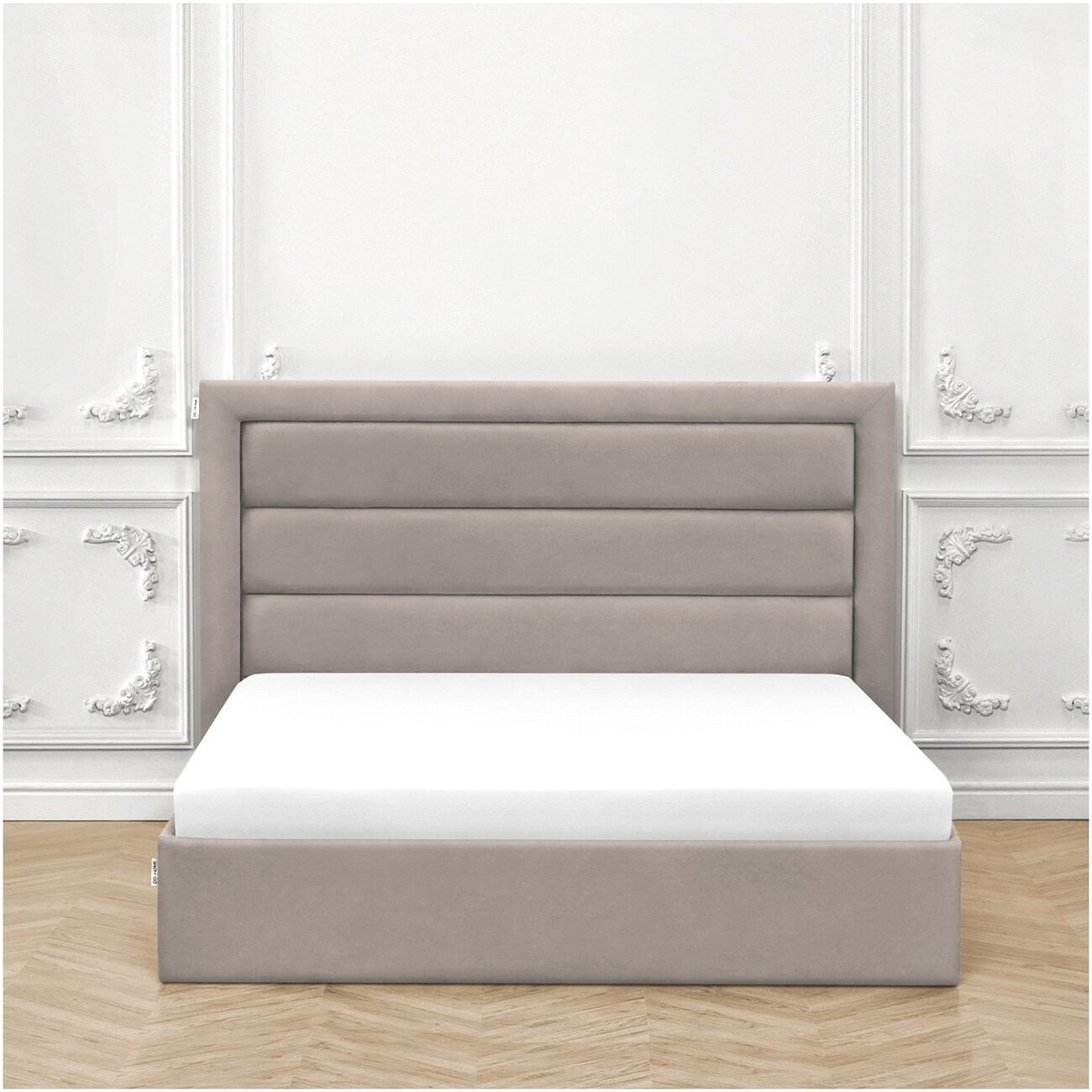 Кровать двуспальная с подъемным механизмом и ящиком для белья 160х200 мокко Luna - изображение 8