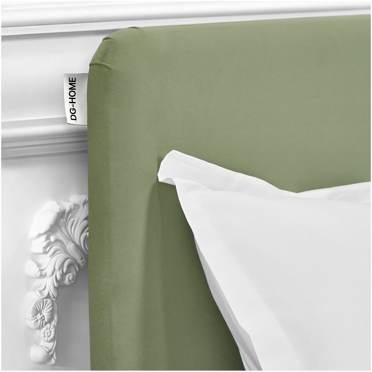 Кровать двуспальная с ортопедическим основанием и высокими ножками 160х200 светло-зеленый Сканди - изображение 3