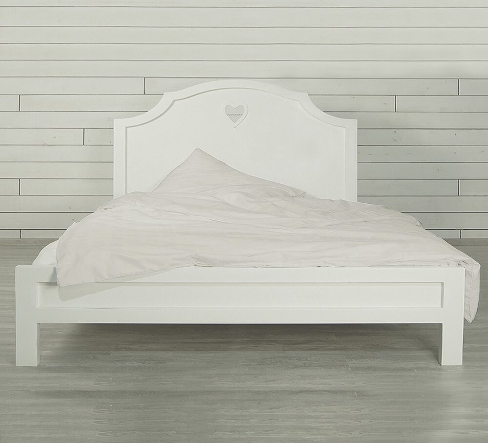 Кровать двуспальная деревянная 180х200 см белая Adelina