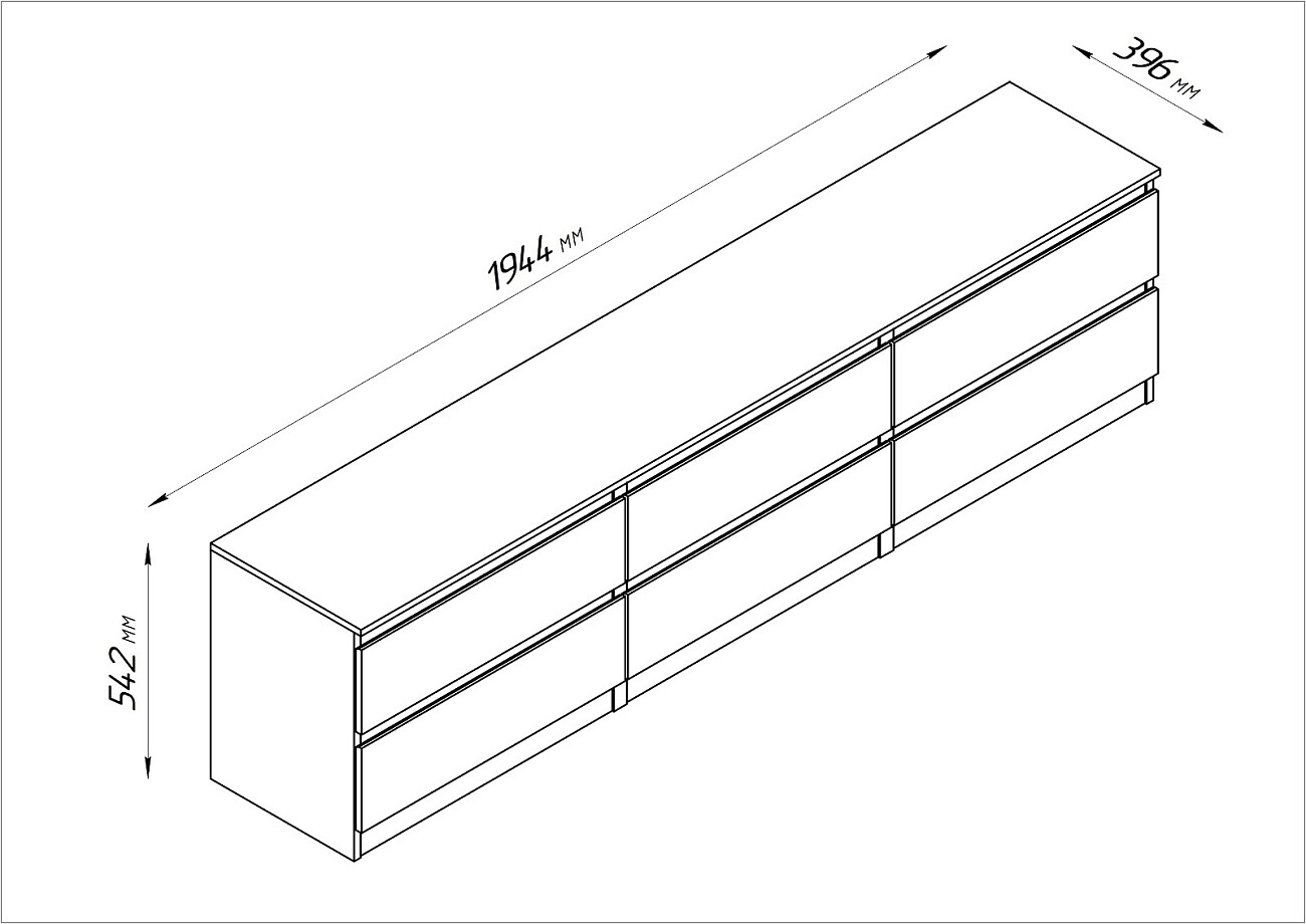 Комод Кастор 6 ящиков
