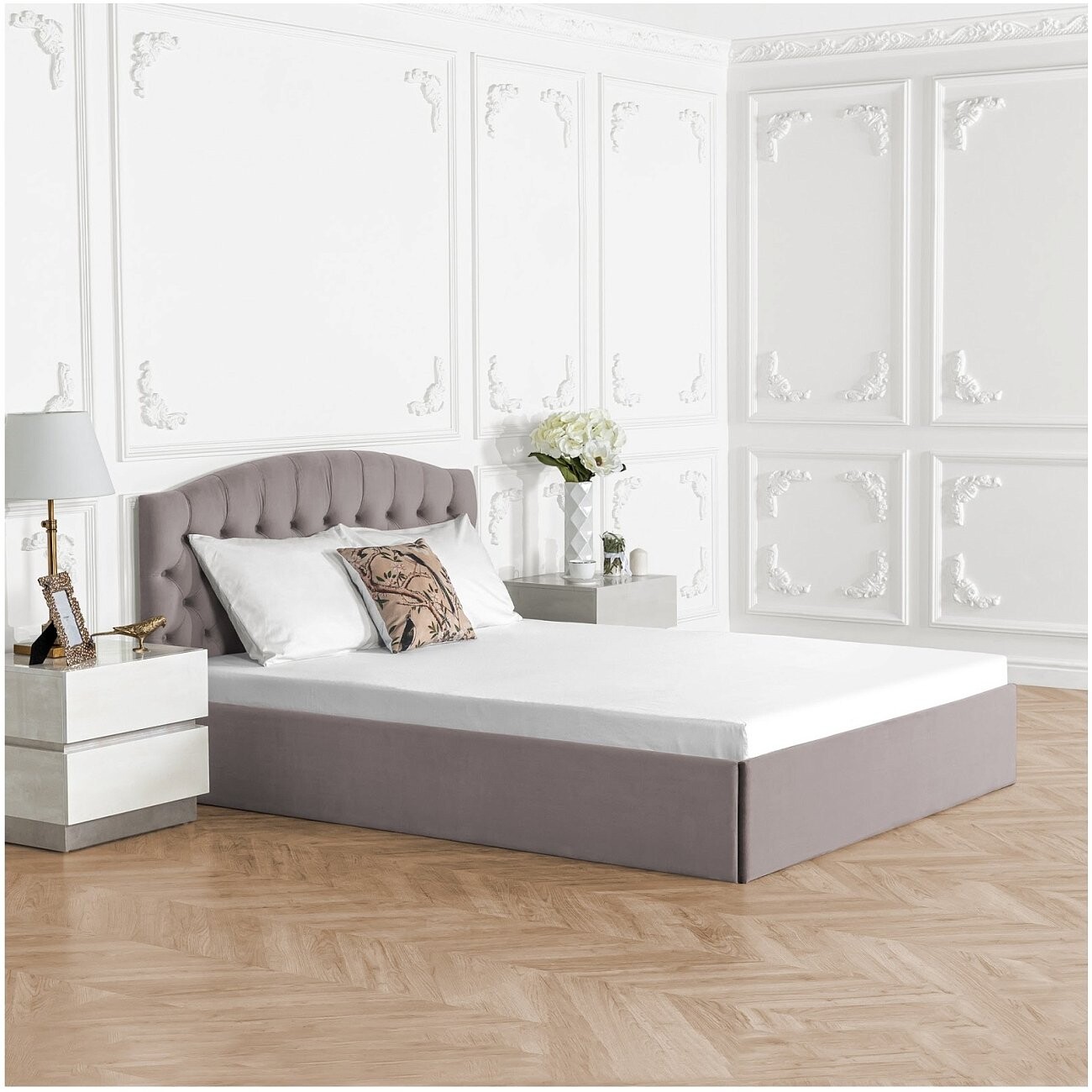 Кровать полутораспальная с подъемным механизмом и ящиком для белья 140х200 мокко Грация - изображение 6