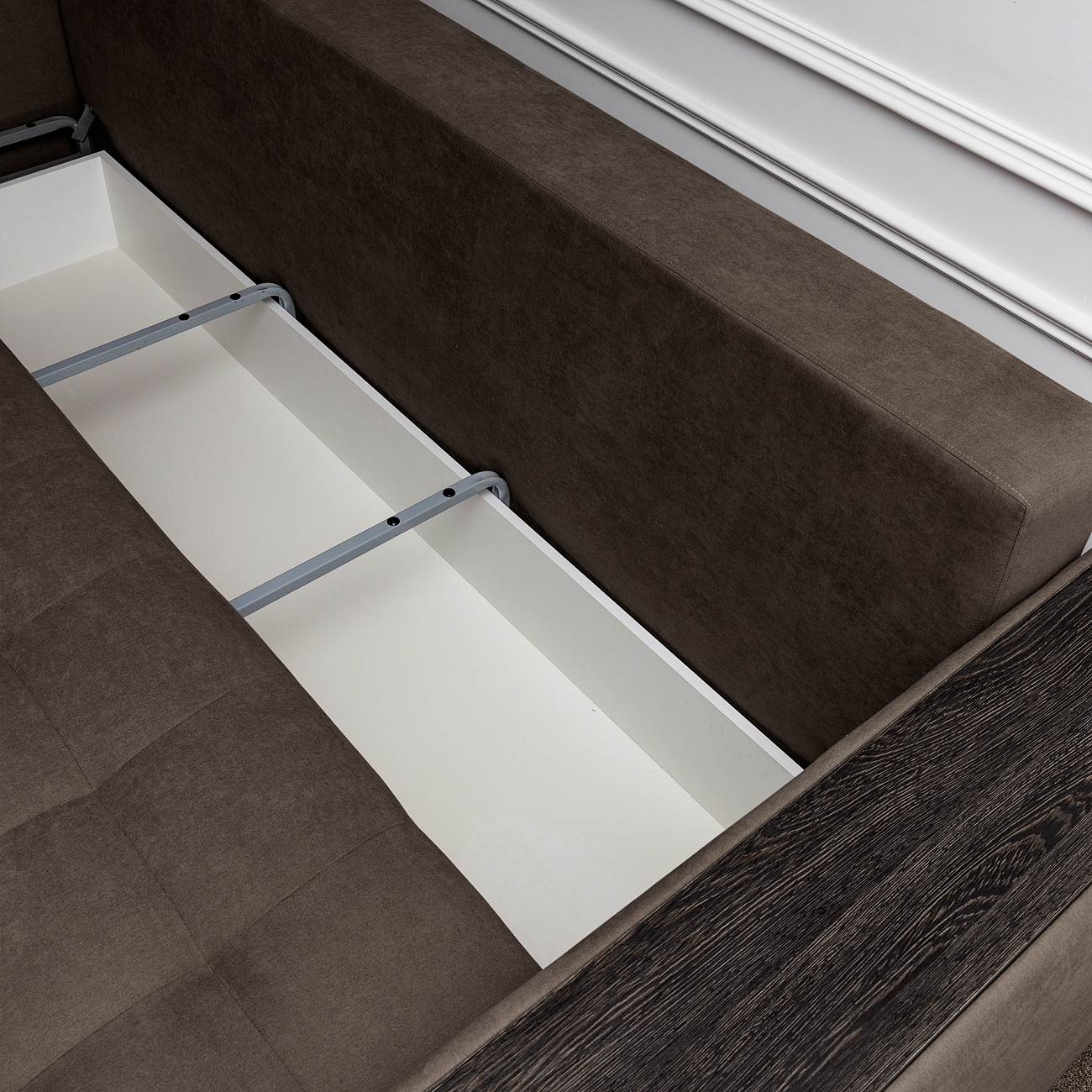 Диван прямой раскладной трехместный коричневый "Бостон" - изображение 5