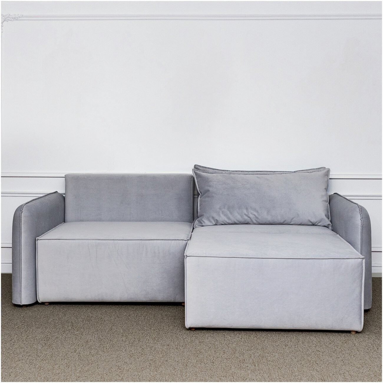 Диван прямой раскладной двухместный серый "Софт" - изображение 2