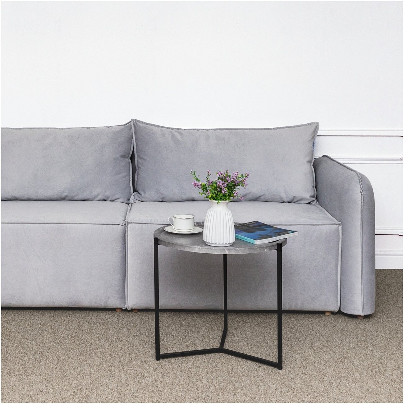 Диван прямой раскладной двухместный серый "Софт" - изображение 3