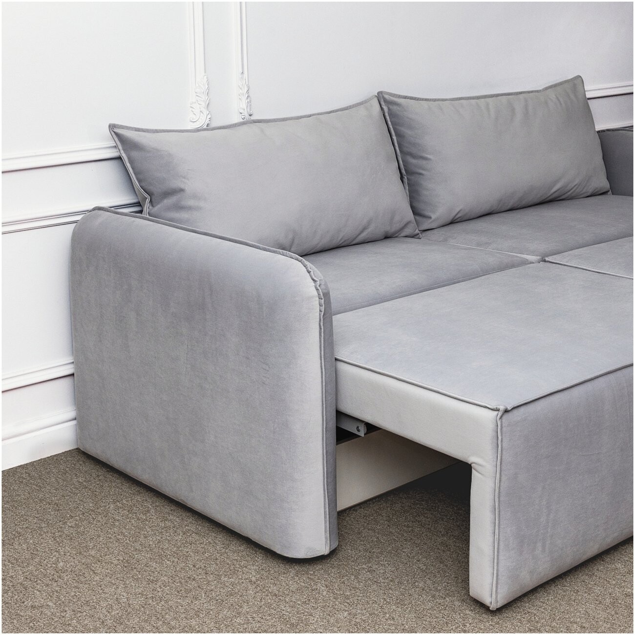 Диван прямой раскладной двухместный серый "Софт" - изображение 4