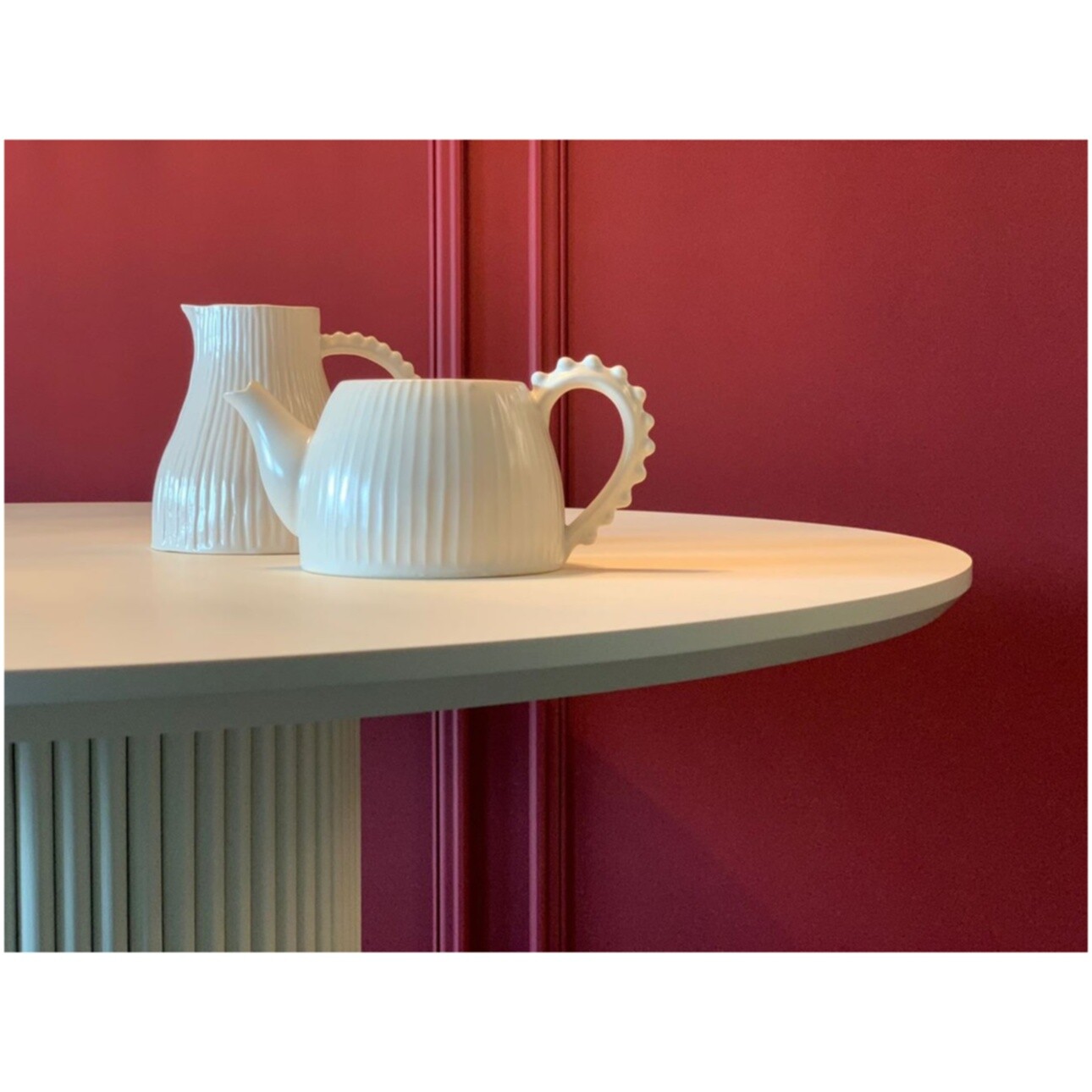 Стол обеденный круглый 80 см HPL белый Оливер - изображение 2