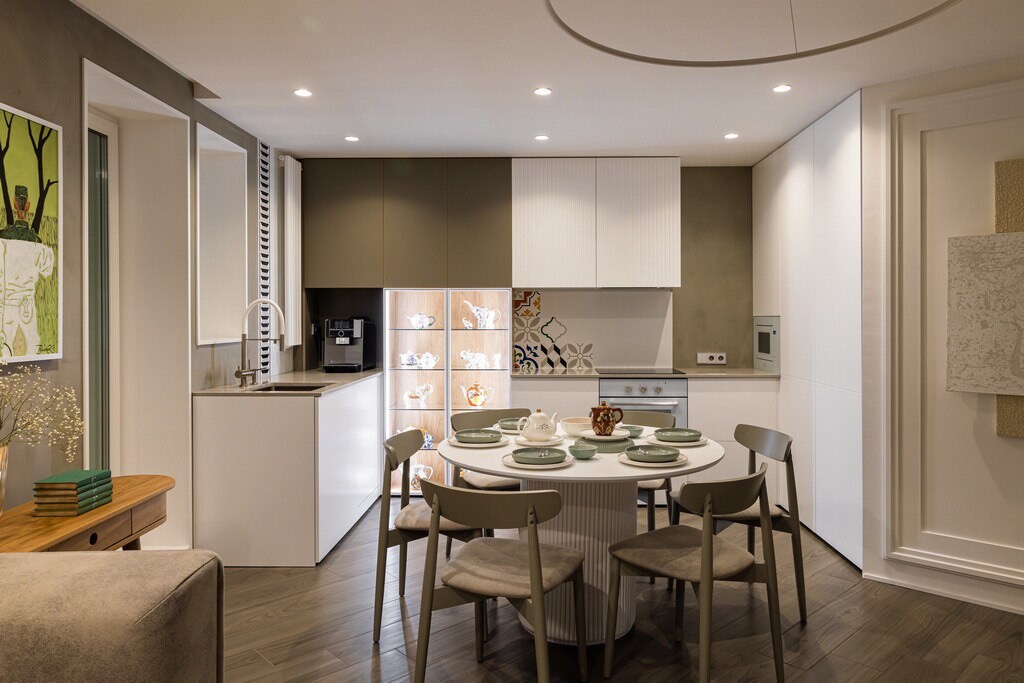 Стол обеденный круглый 80 см Керамика белый Оливер - изображение 4