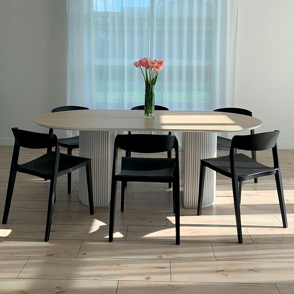 Стол обеденный овальный 160x90 см HPL белый Оливер - изображение 1