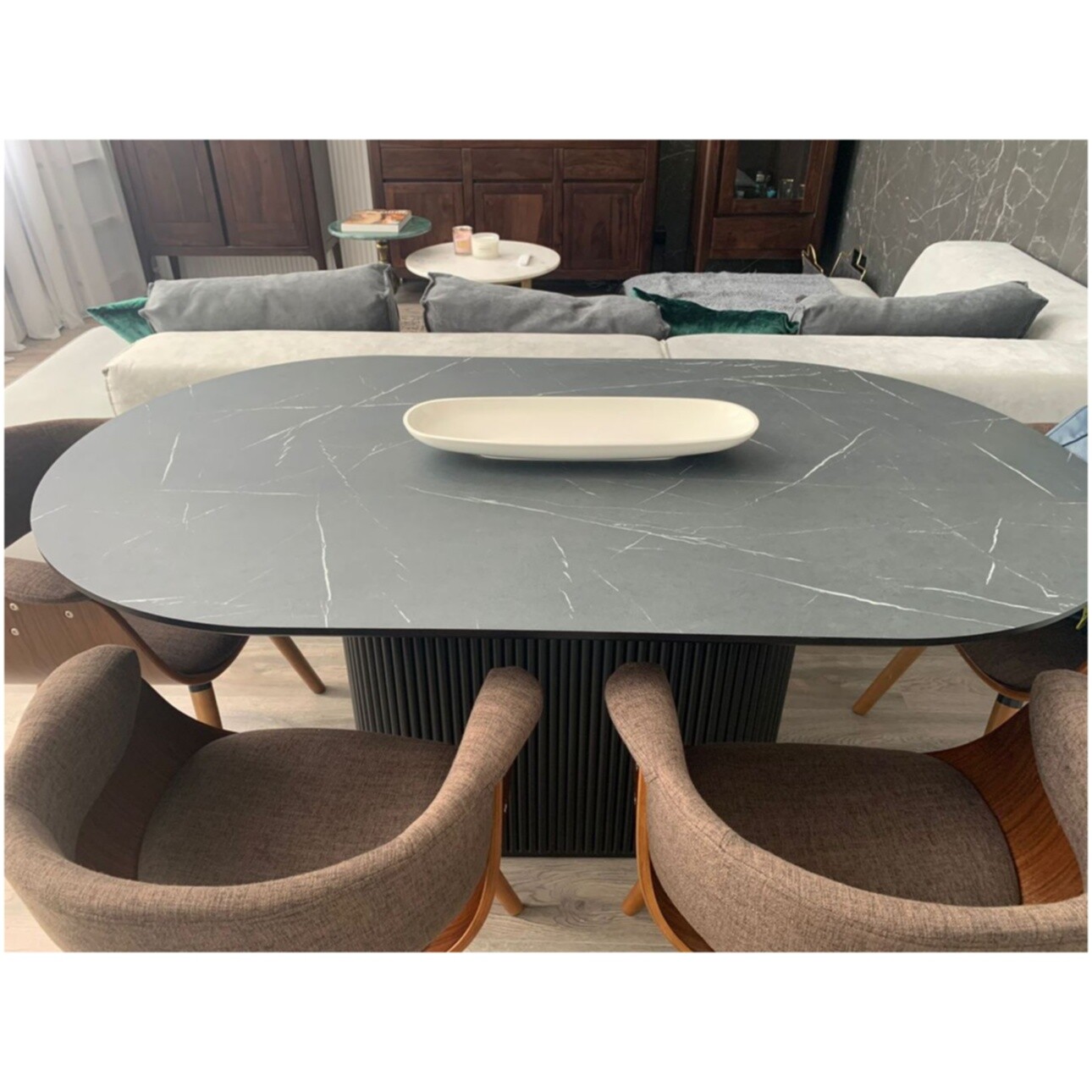 Модный дизайнерский обеденный стол: Стол-трансформер обеденный овальный ...