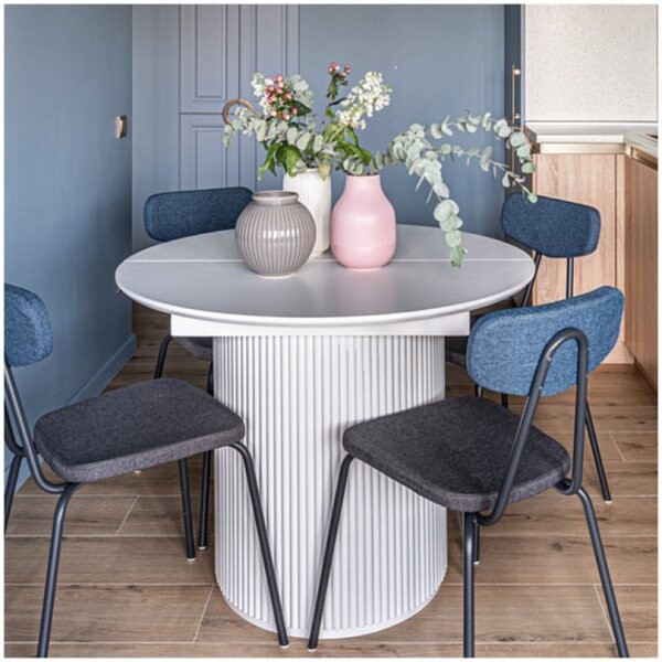 Стол-трансформер обеденный овальный 160(190)x90 см HPL белый Оливер - изображение 1