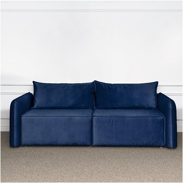 Диван прямой раскладной двухместный синий "Софт" - изображение 1