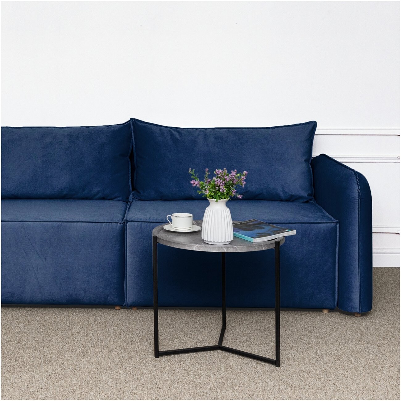 Диван прямой раскладной двухместный синий "Софт" - изображение 3